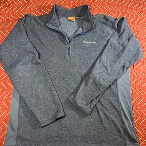 Merrell Mens 1/4 Zip Pullover Shirt Blue Textured‎ Knit Long Sleeve Performance